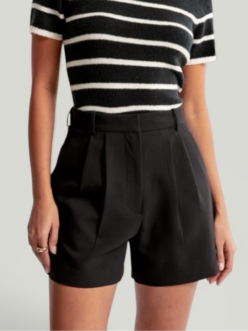 Abercrombie & Fitch Black Ultra-High Sloane Tailored Shorts